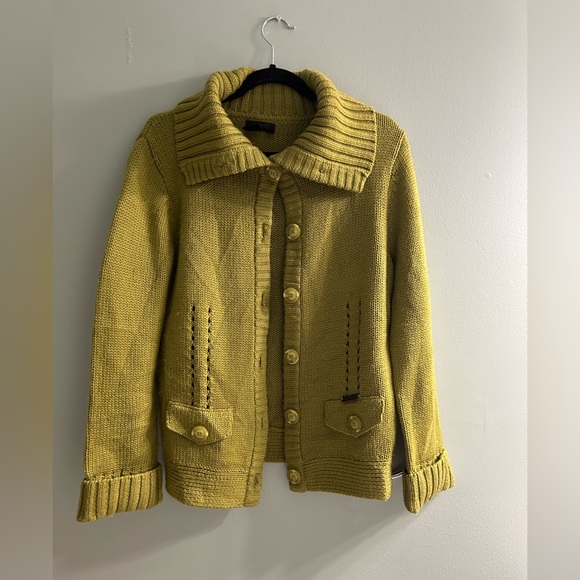 Vintage 100% wool knit cardigan button up sweater - Picture 2 of 8